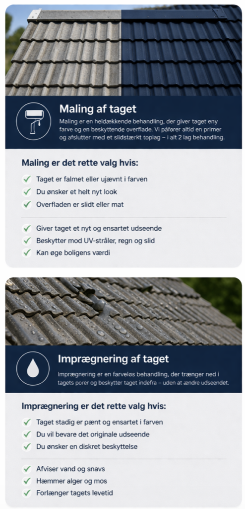 Imprægnering af tag vs maling af tag